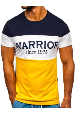 Koszulka męska z nadrukiem „WARRIOR” Denley 100693 - żółta,