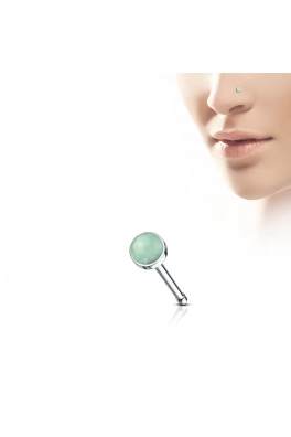 Piercing do nosa - zielony jadeit