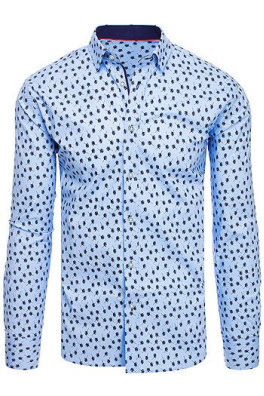 Błękitna koszula męska we wzory DX1882