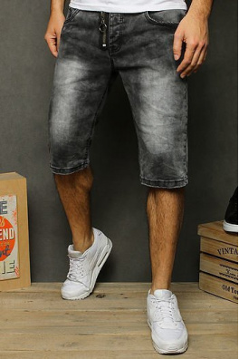 Spodenki męskie jeansowe czarne SX1201