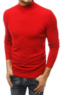 Sweter męski półgolf czerwony WX1518