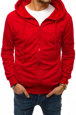Bluza męska rozpinana z kapturem czerwona BX4959