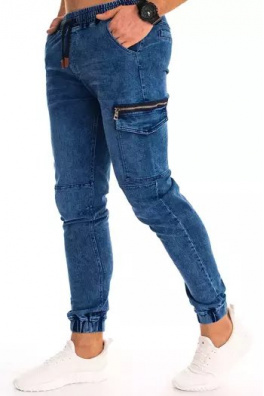 Spodnie joggery jeansowe męskie niebieskie UX2994