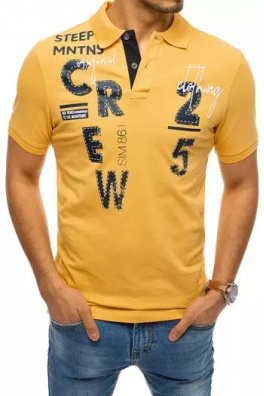 Koszulka polo z nadrukiem żółta Dstreet PX0378