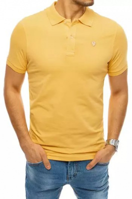 Koszulka polo z naszywką żółta Dstreet PX0422