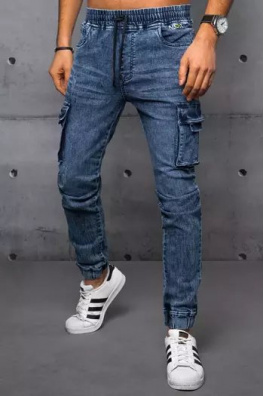 Spodnie męskie jeansowe joggery niebieskie Dstreet UX3561