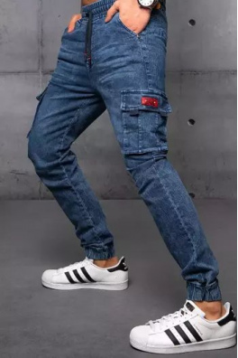 Spodnie męskie jeansowe joggery niebieskie Dstreet UX3576