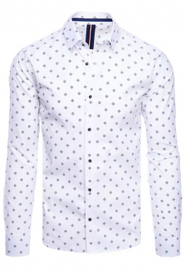 Koszula męska we wzory biała Dstreet DX2204