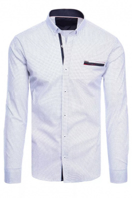 Koszula męska we wzory biała Dstreet DX2209