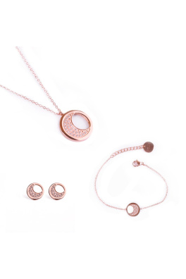 Komplet biżuterii VUCH Trio z różowego złota księżyca