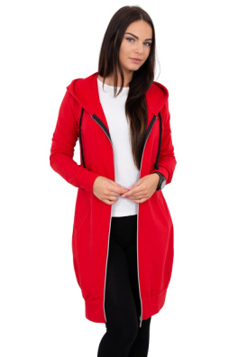 Hooded dress with a hood red