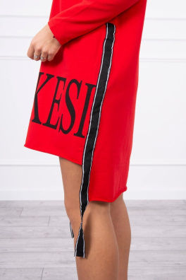 Dress with hood and print red