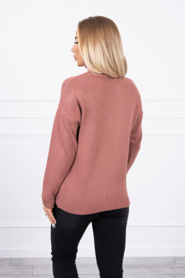 Sweater with a turtleneck dark pink
