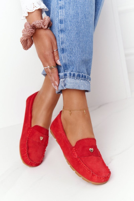 Women's Suede Loafers S.Barski Red