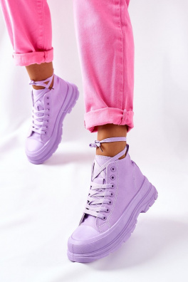 High Sneakers On A Chunky Sole Purple Trissy