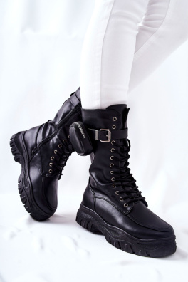 Platform Boots With Pouch Black Issanti