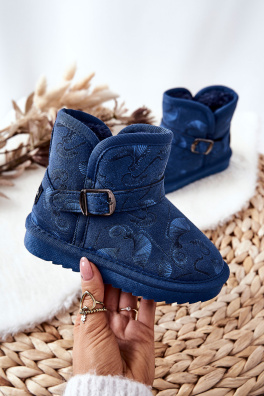 Children's Snow Boots With Fur Navy Kawai