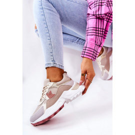 Platform sports shoes Beige and pink Berenice