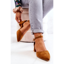 Suede pointed pumps Camel Calliope