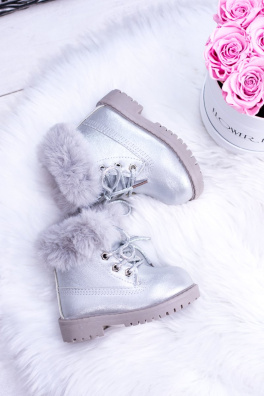 Silver Insulated Baby Booties Trapery Fobos