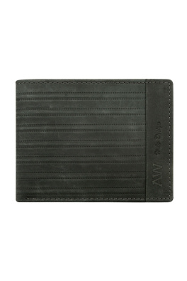Męski poziomy czarny skórzany portfel