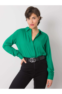 RUE PARIS Zielona klasyczna koszula damska
