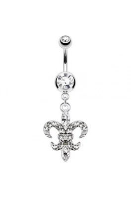 Luksusowy kolczyk do pępka - Fleur de lis 