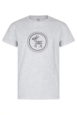 Bawełniany T-shirt chłopięcy Kilpi ALBION-JB WHITE