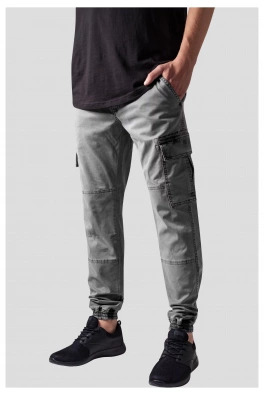 Washed Cargo Twill Jogging Pants grey