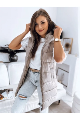 Kamizelka damska pikowana BRITA beżowa Dstreet TY3267