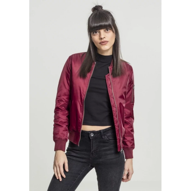 Ladies Basic Bomber Jacket burgundy