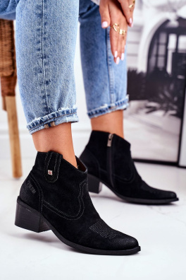 Women’s Boots On High Heel Leather Big Star Black GG274329