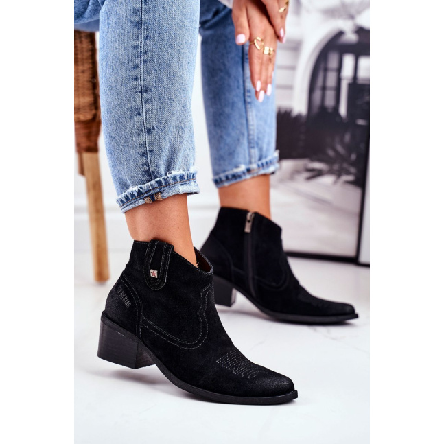 Women’s Boots On High Heel Leather Big Star Black GG274329