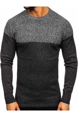 Elegancki sweter męski Denley H1809 - ciemnoszary,