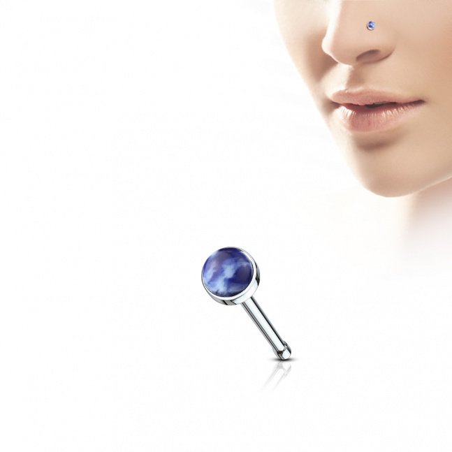 Piercing do nosa - solidat niebieski