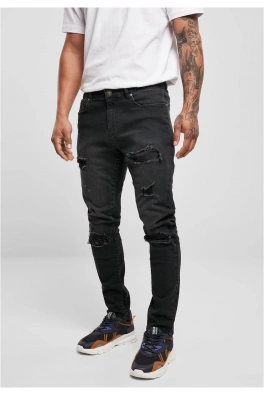 Heavy Destroyed Slim Fit Jeans realblk heavy destroyed washed