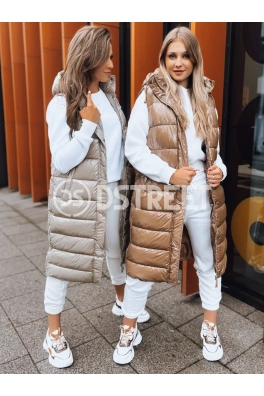 Kamizelka pikowana damska GANTINI kamelowa Dstreet TY3741