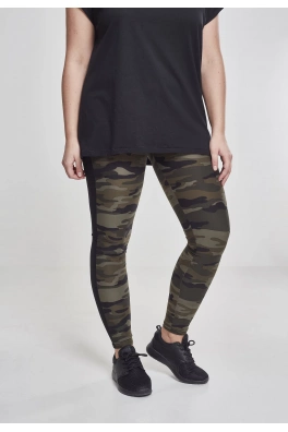 Ladies Camo Stripe Leggings woodcamo/blk