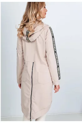 Damska bluza oversize z napisem „FASHION” - beż,