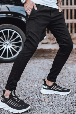 Spodnie męskie typu jogger czarne Dstreet UX3305