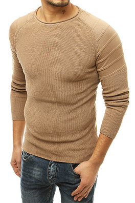 Sweter męski wkładany przez głowę beżowy WX1658