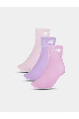 Dívčí ponožky casual nad kotník (3 Pack) 4F - multibarevné