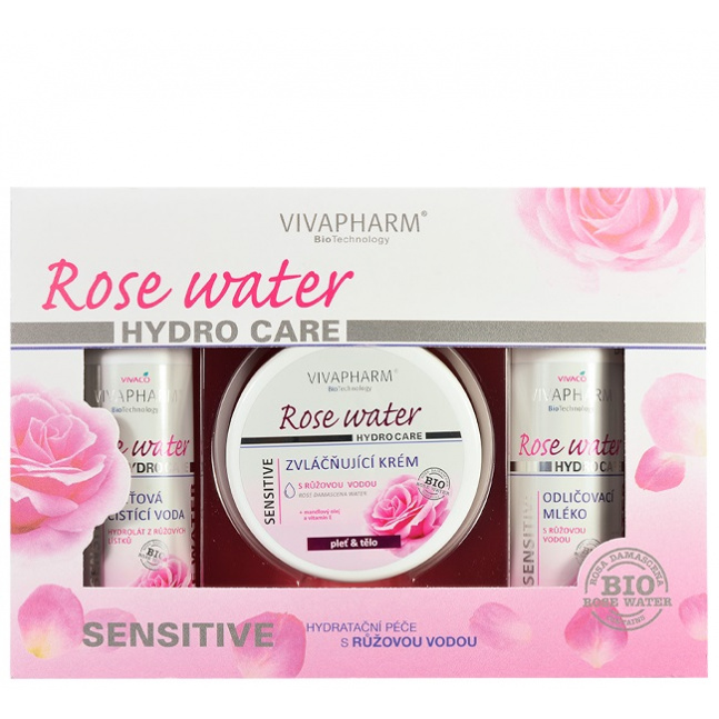 VIVACO Dárková kazeta kosmetiky s růžovou vodou