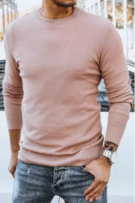 Sweter męski klasyczny różowy Dstreet WX1939