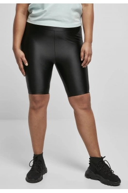 Ladies Highwaist Shiny Metallic Cycle Shorts black