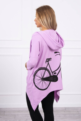 Bluza z nadrukiem rowerowym fioletowa