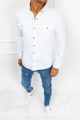 Koszula męska jeansowa biała Dstreet DX2355