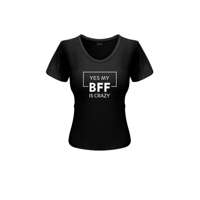 Dámské triko Yes, my BFF Happy Glano - černá