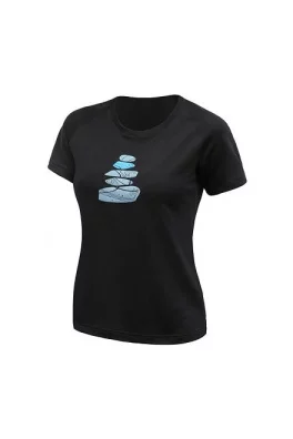SENSOR MERINO BLEND STONE dámské triko kr.rukáv černá velikost S