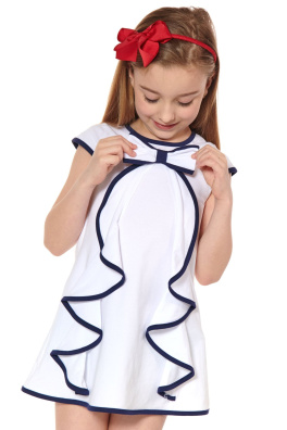Sukienka dziewczęca z falbankami biała